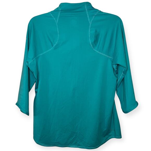 Nike Dri-FIT Element Teal Zip Pullover Top Reflective Swoosh Size Large Running - Picture 4 of 6